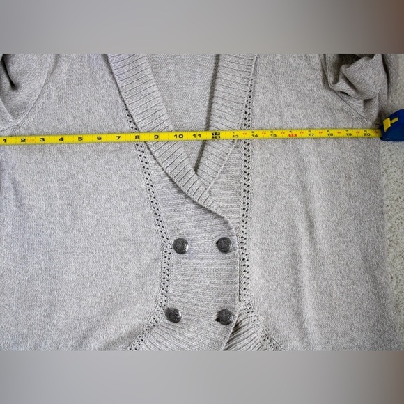 Lauren Ralph Lauren Double Breasted Shawl Collar Women’s Gray Cardigan Size L - Picture 6 of 8